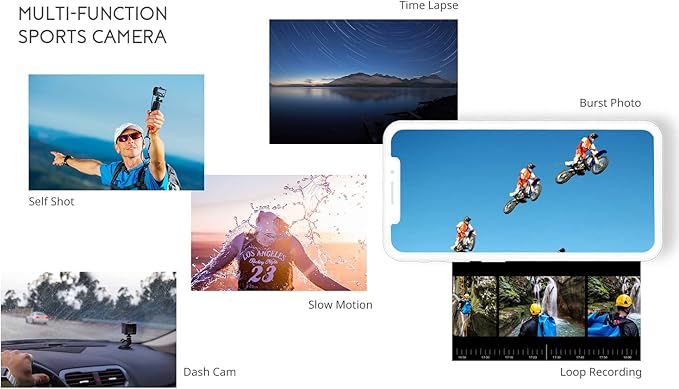 COOAU 4K 20MP Wi-Fi Action Camera External Microphone Remote Control Underwater 40M Waterproof Sport Camera Time Lapse with 2X1200mAh Batteries and 20 Accessories-CubbioJoy