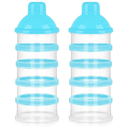 Accmor Formula Dispenser On The Go, 5 Compartments Stackable Formula Container for Travel, Baby Milk Powder Kids Snack Container, BPA Free-CubbioJoy