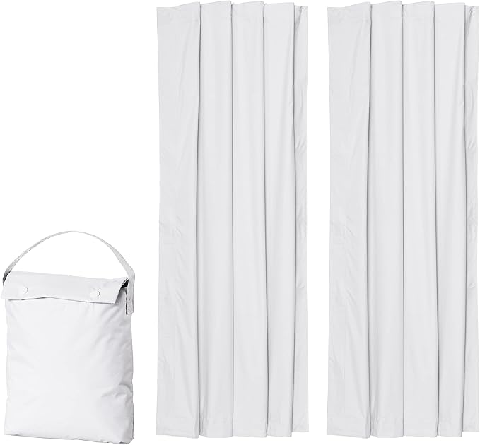 Amazon Basics Portable Blackout Curtain Shade with Suction Cups, 50"W x 78"L, 2-Pack, White-CubbioJoy
