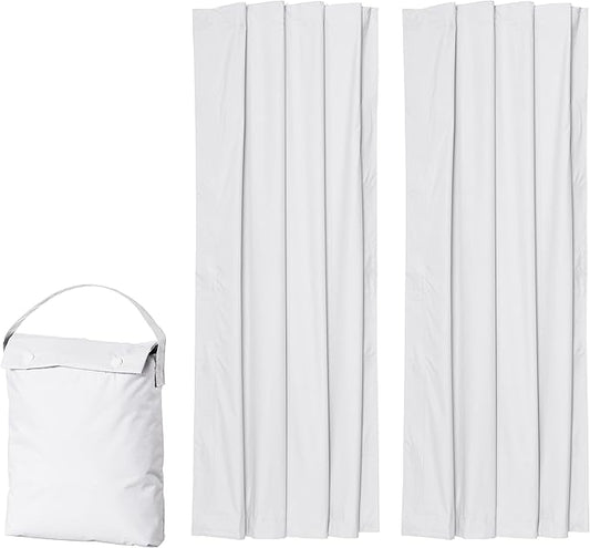 Amazon Basics Portable Blackout Curtain Shade with Suction Cups, 50"W x 78"L, 2-Pack, White-CubbioJoy