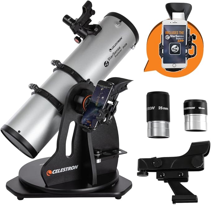 Celestron StarSense Explorer 130AZ App-Enabled Telescope – 130mm Tabletop Dobsonian with Smartphone Dock & StarSense App – iPhone & Android Compatible – Easy-to-Use for Beginners-CubbioJoy