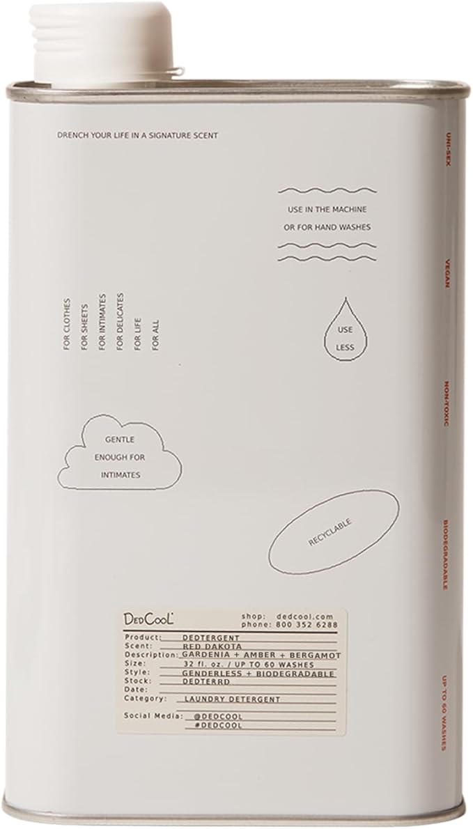 DedCool Liquid Laundry Dedtergent | Red Dakota | Bold Woody Luxurious Fragrance Detergent | Removes Stains | Infused with Natural Essential Oils | Non-Toxic | 60 Washes | 32 fl oz-CubbioJoy