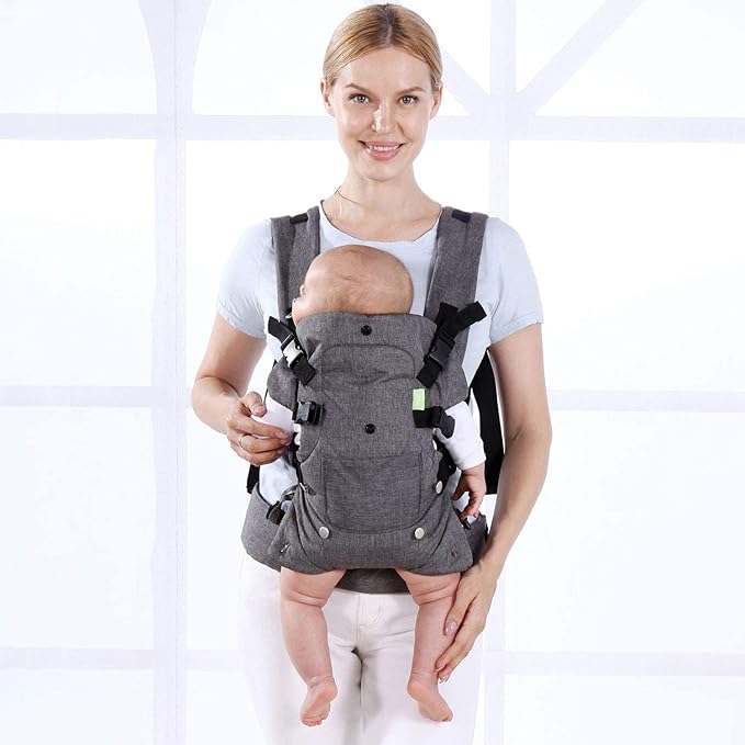 Baby Carriers Newborn to Toddler,Baby Carrier Wrap,Cozy Baby Holder Carrier Lightweight,Adjustable Baby Sling Support Carriers for Infant 7-45lbs Girl and Boy -All Positions,Shower Gift -Grey-CubbioJoy