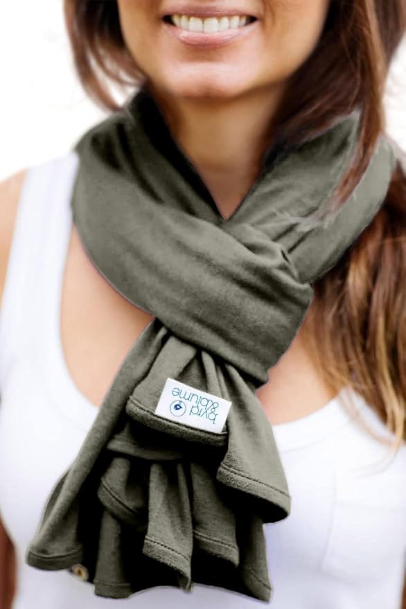 Byrd & Blume Maternity Nursing Cover Breathable Lightweight Breastfeeding Cover Wrap Shawl Scarf Poncho Full 360 (Olive, One size)-CubbioJoy