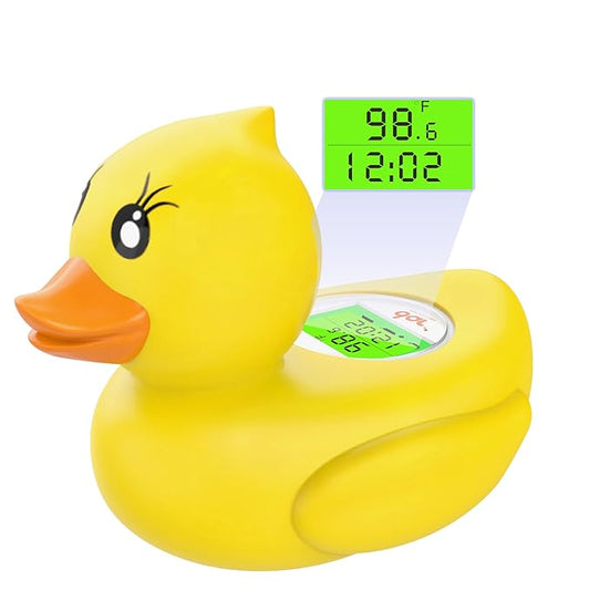 Baby Bath Thermometer with Timer and 3 Color Backlit, Digital Water Temperature Thermometer with and Temperature Warning, Safety Bath Tube Thermometers Floating Toy for Infant, Toddler-CubbioJoy