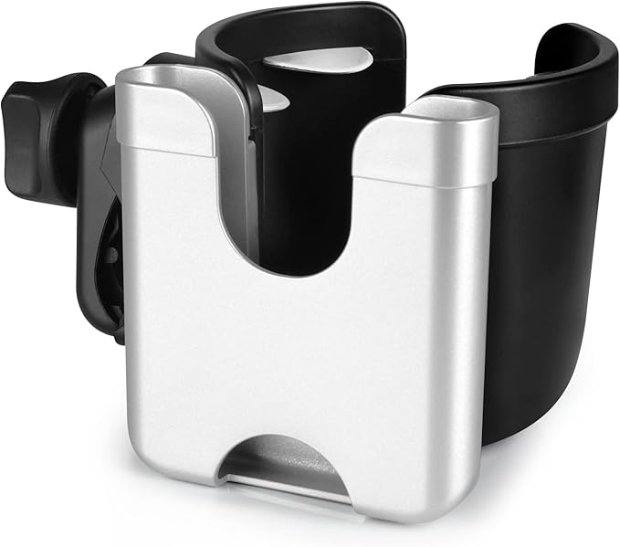 Accmor Stroller Cup Holder with Phone Holder, Bike Cup Holder, Universal Cup Holder for Uppababy Nuna Doona Strollers, 2-in-1 Cup Phone Holder for Stroller, Bike, Wheelchair, Walker, Scooter-CubbioJoy