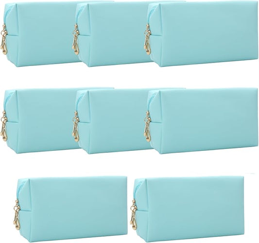 Bridesmaid Proposal Gifts Letter Cosmetic makeup bag bulk for Wedding Party Favors Bachelorette party decorations Toiletry Organizer Bag Makeup Case Gift (8, Blue)-CubbioJoy