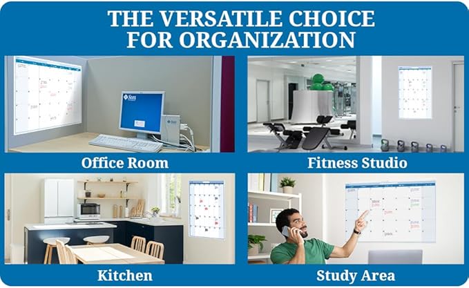 30-Day 1-Month Dry and Wet Erasable Wall Calendar Planner (Vertical 48" x 32", Sky Blue)-CubbioJoy