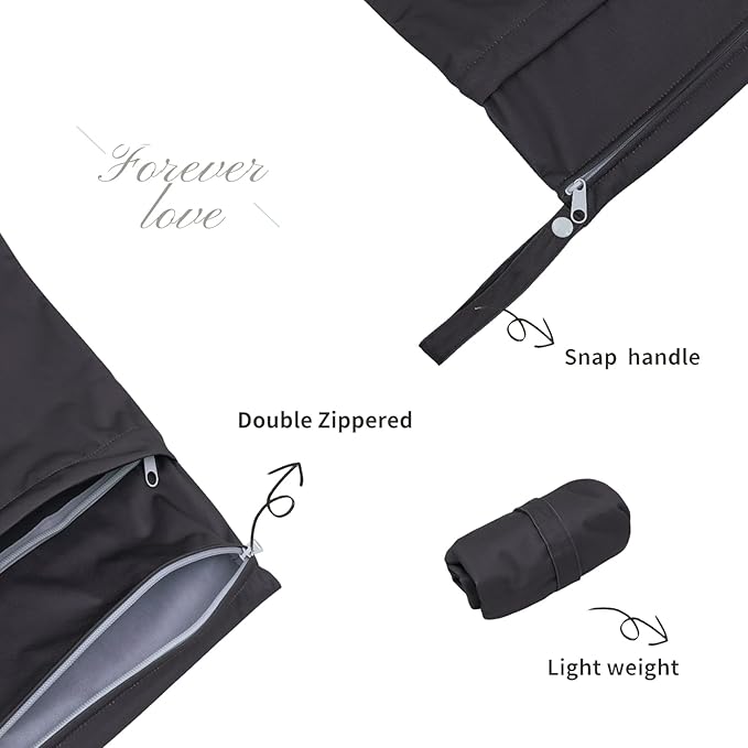 ALVABABY 3 Cloth Diaper Wet Dry Bags Waterproof Reusable with Two Zippered Pockets Travel Beach Pool Daycare Soiled Baby Items Yoga Gym Bag for Swimsuits or Wet Clothes Small medium Large 3L-SML02-CubbioJoy