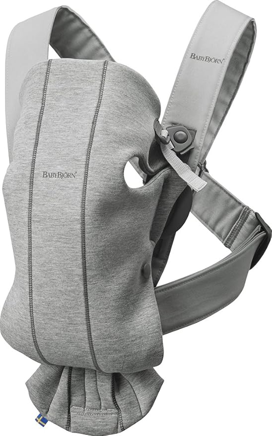 BabyBjörn Baby Carrier Mini, Light Gray, 3D Jersey | Infant Carrier (7-25 lbs), Ergonomic, Easy-to-Use-CubbioJoy