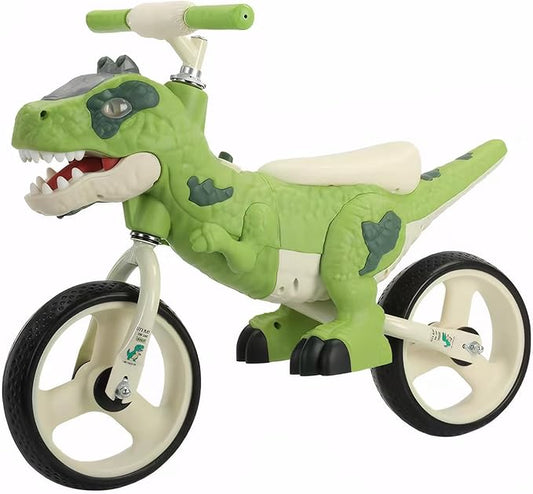 Dinosaur-Themed Toddler Balance Bike Toys for 2-7 Year Old Girls & Boys - Music & Lighting Effects, No-Pedal Training Bike, Best Gifts for Kids with Carbon Steel Frame & Adjustable Handlebar-CubbioJoy