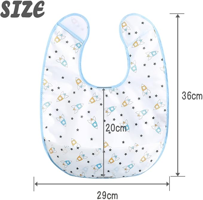 Baby bibs Waterproof Toddler bib - Feeding bib with Pocket for Infant Boy Girl Washable 6-36M-CubbioJoy