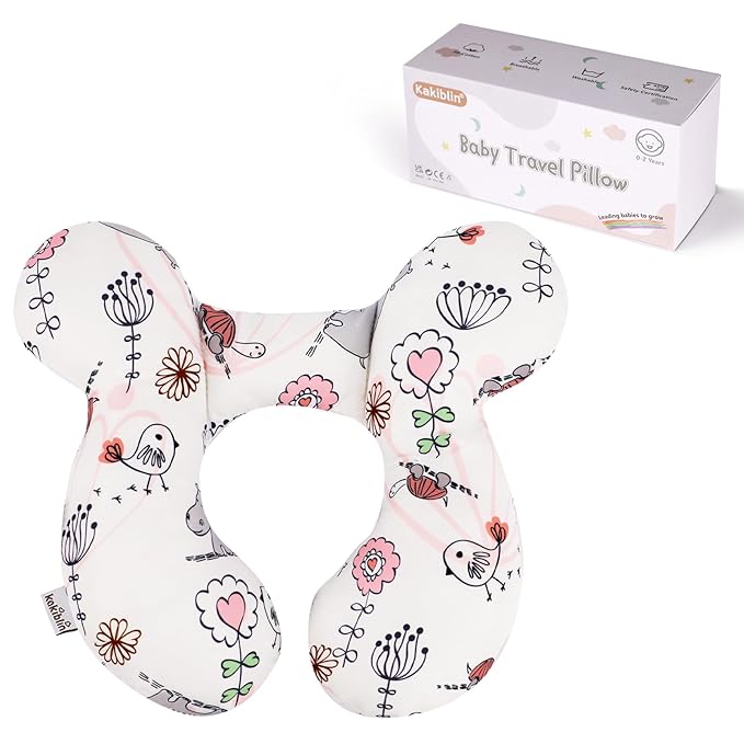 KAKIBLIN Baby Neck Pillow, Upgraded Baby Support Pillow,Babies Head Pillow,Neck Support Pillow for for Car Seat,Pushchair,Travel (Hippo)-CubbioJoy