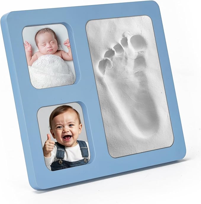 Baby Handprint and Footprint Kit, Blue Babies Keepsake 4x6 Clay Frame, for Record Newborn Footprints, Handprints or Pet Paw Prints-CubbioJoy