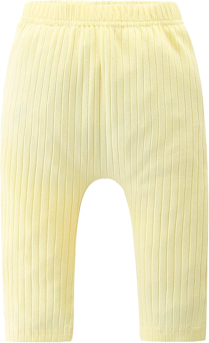 Baby and Toddler Girl's 5 Pack Cotton Ribbed Pull On Pants Leggings 0-4 Years-CubbioJoy