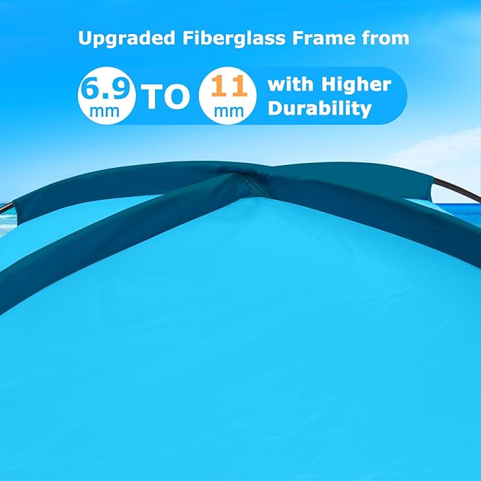 COMMOUDS Beach Tent Sun Shade for 3/4-5/6-7/8-10 Person, UPF 50+ Beach Sun Shelter Canopy Tent, Lightweight, Easy Set Up and Carry-CubbioJoy