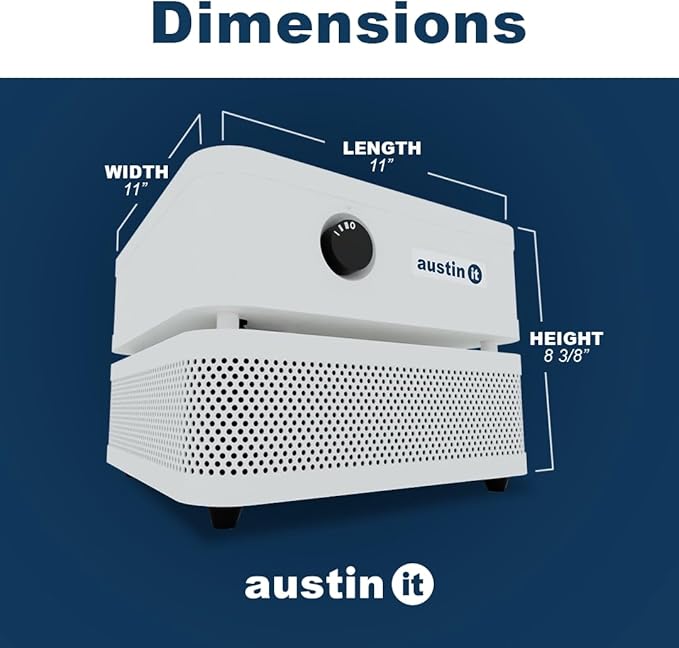 Austin Air it Personal Air Purifier - Sleek Allergy Air Purifier for Office & Room - Capturesf Particles Bedroom Purifier Air Filter - Stylish Tabletop Purifier for Dust, Model C100C1-CubbioJoy