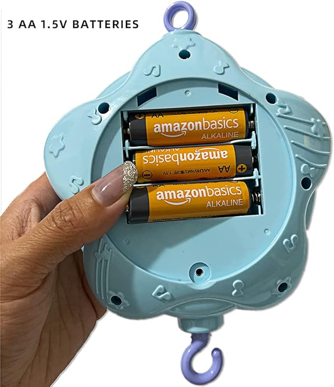 Baby Mobile for Crib with Musicial and Lights, Remote, lamp, Projector for Pack and Play, for Ages 0+ Months (Blue-Forest)-CubbioJoy