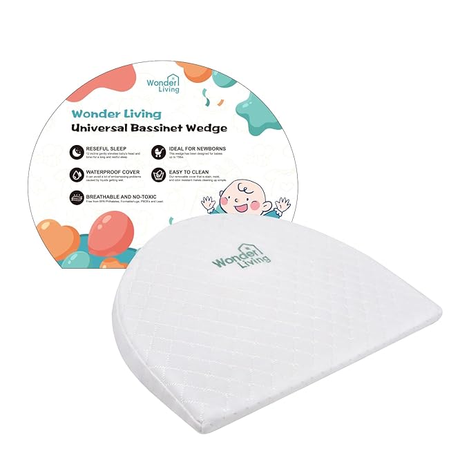 Baby Wedge Pillow for Newborn, Incline, Waterproof, Pregnancy Wedge, Premium Foam with Removable Cover, 15 x 12 x 2.6 inches-CubbioJoy