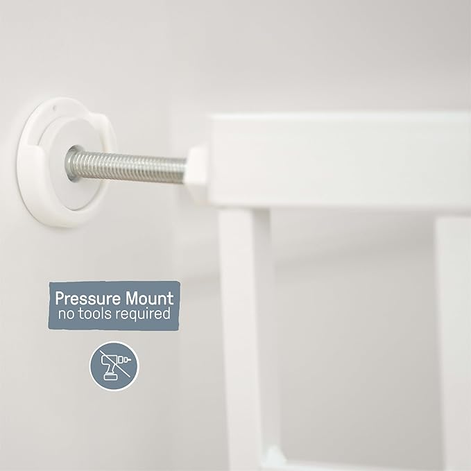 Ingenuity Decorative Extra Tall Baby Gate & Dog Gate, 28.5"-48" Wide, 36" Tall, Hardware or Pressure Mounted, Install on Top or Bottom of Stairs, Banister, or Doorway - White-CubbioJoy