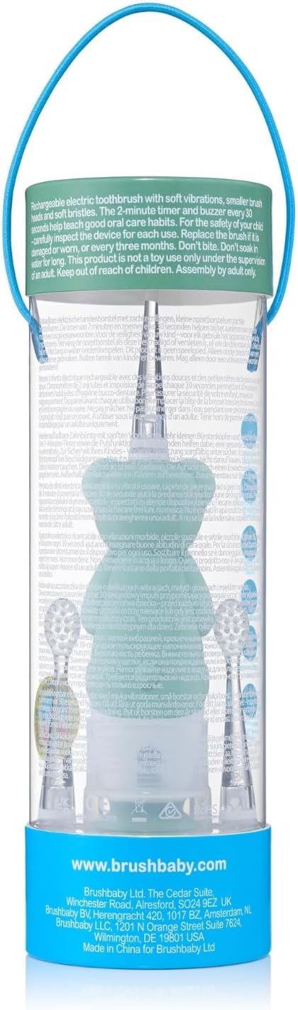 brush-baby WildOnes™ Rechargeable Kids Electric Toothbrush – Koala | Flashing Lights, 2-Min Timer, Waterproof, 3 Brush Heads | Toddler & Child Toothbrush Ages 0-10 | Soft Bristles-CubbioJoy