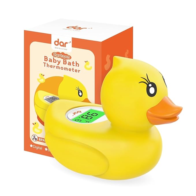 Baby Bath Thermometer, Digital Water Temperature Thermometer with 3 Color Backlit and Temperature Warning, Safety Bath Tube Thermometers Floating Toy for Infant, Toddler-CubbioJoy