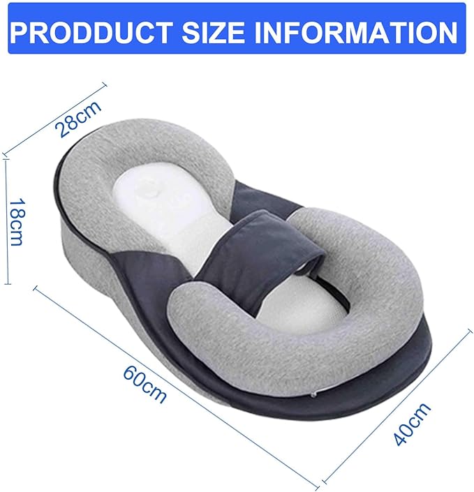 Baby Wedge Pillow for Newborn, Baby Lounger Pillow, Acid Reflux Breastfeeding Pillow for Reducing Spit-Up, with Safety Strap-CubbioJoy