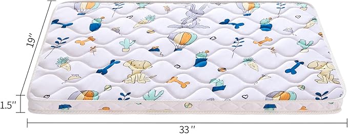 Baby Bassinet Mattress 33x 19 inches- Firm Support and Comfort Premium Foam,Noiseless and Odorless,Hypoallergenic Small Crib Mattress, Fits Moses Basket, Dual Sided with Soft Breathable Fabric-CubbioJoy