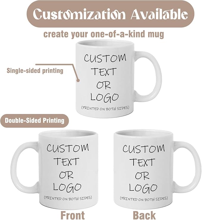 Custom Photo & Text Mug Add Personalized Text, Upload Your Image Personalized 11.5oz Mug Choose From Various Designs The Suitable Gift for Parents (C01 TEXT)-CubbioJoy