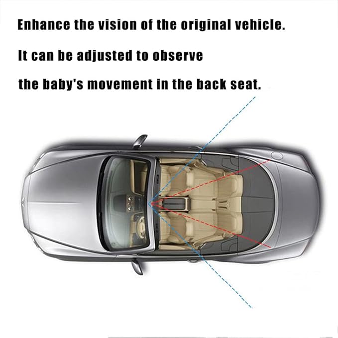 Automotive Interior Rearview Baby Mirror right Wide Angle Convex Mirror for Infant Toddler Child Children Backseat Adjustable Rearview-CubbioJoy