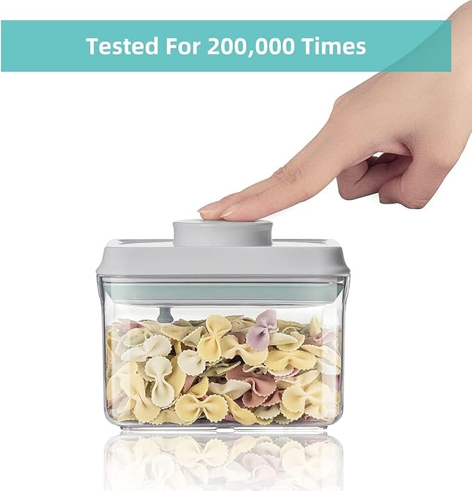 Ankou Food Airtight Containers (1500ml) 1.5 Qt Pop Up Food Formula Container With Lids, Bpa-Free One Button Open Stackable Container for Coffee Tea Brown Sugar Cereals - 8 Labels - Clear-CubbioJoy