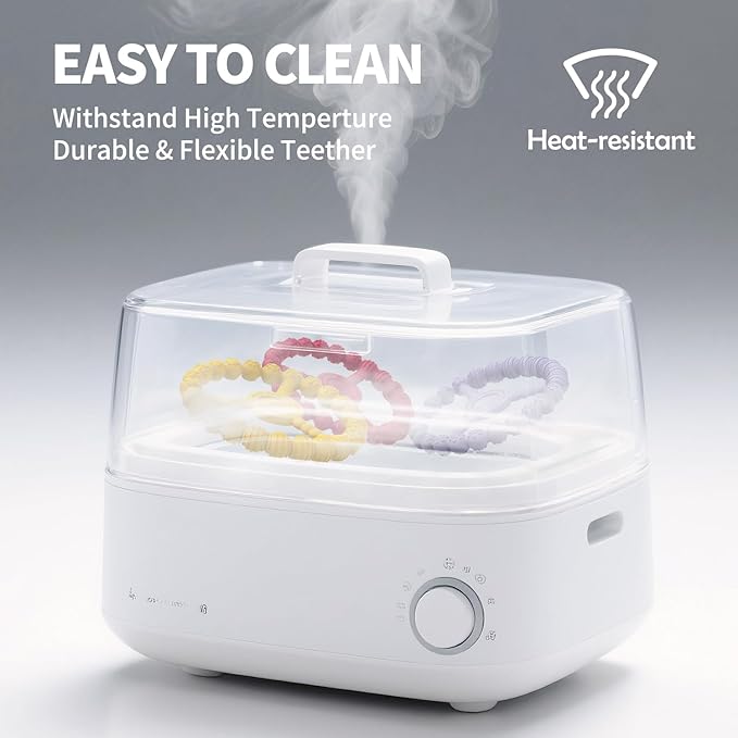 3 Pack Baby Teething Toys 3-6 Months, Silicone Ring Teethers for Babies 6-12 Months, Freezer Safe Chew Toy with Textured Grip for Boys Girls Teething Relief, Infant Easter Gift (Lavender Yellow Red)-CubbioJoy