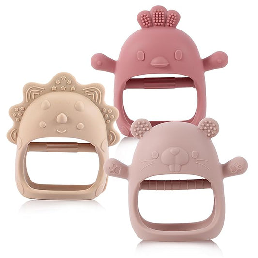 Baby Teething Toys, Teething Toys, Teethers for Babies 3-6 Months, Baby Chew Toys, BPA Free Teether Mitten with Soft Texture for Sensory Exploration and Itching Teething Relief-CubbioJoy