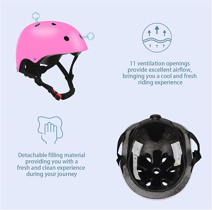 Color Gradient Adjustable Kids' Helmet with Knee & Elbow Pads Set | Multi-Sport Safety Gear for Boys & Girls Ages 5-14 | Skateboarding, Scooters, Roller & Inline Skating, Longboarding-CubbioJoy