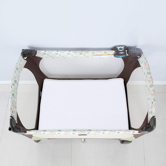 4-Pack Fitted Pack and Play Sheets for Boys and Girls - Breathable, Soft Microfiber Baby Sheets in Grey and White-CubbioJoy