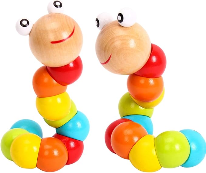 Baby Toys 6 to 12 Months, 12-18 Months, 3-6 Months Developmental, Tummy Time Toys Crawling Toys - Infant Toys - Caterpillar Twisting Baby Boy and Baby Girl Toys (2 Pack) (Rainbow)-CubbioJoy