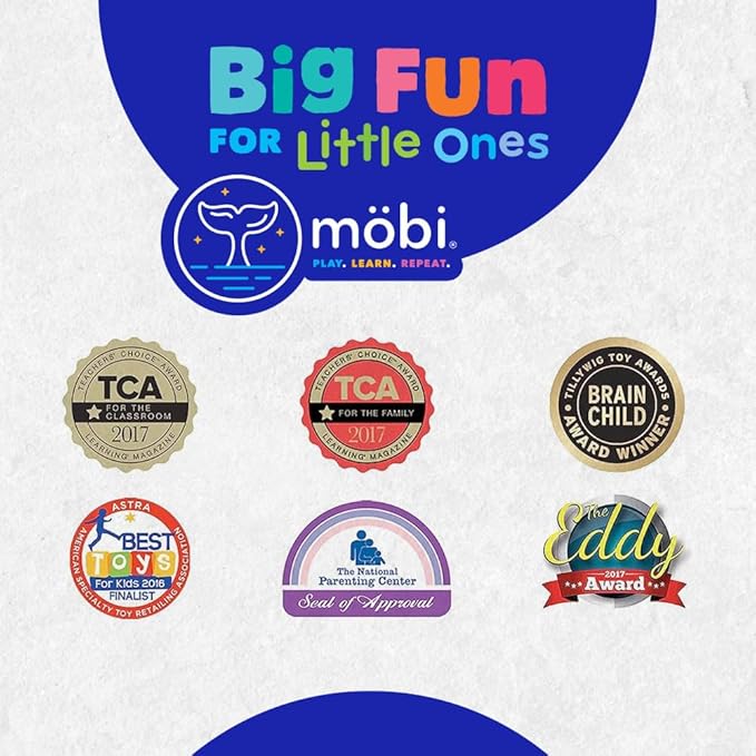 Mobi Little Whale Bubble Bath, Tropical Fruity Scent Kids Body Wash, Gentle Moisturizing Tub Foam for All Skin Type, GMO-Free, Stain-Free, Fun Aquamarine Color, 8 fl oz-CubbioJoy