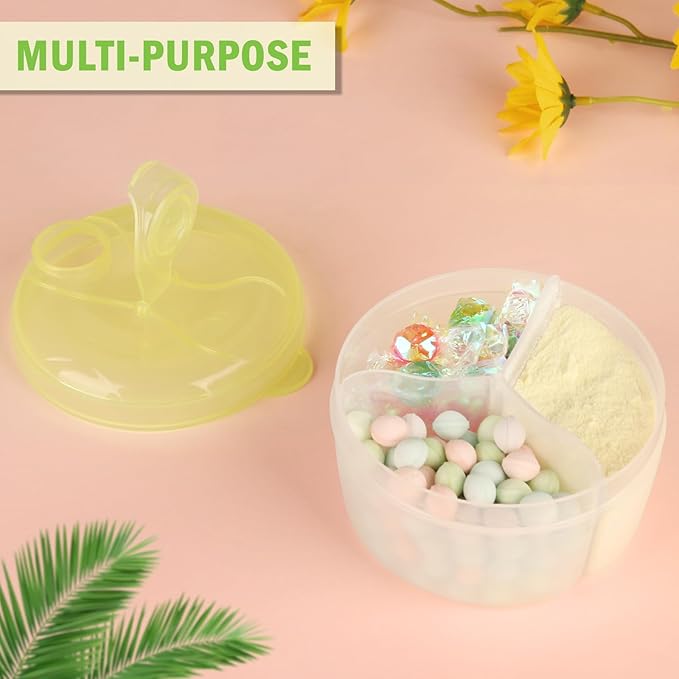 Accmor Baby Formula Dispenser On The Go, Formula Container to Go, Non-Spill Rotating Three-Compartment Formula Dispenser and Snack Storage Container for Infant Toddler Traveling-CubbioJoy