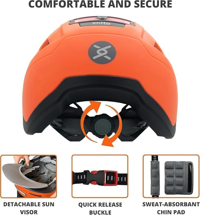 Kid Bike Helmets for Boys and Girls | Fit Head 51-54cm Circumference | CPSC & NTA-8776 Dual Certified | Multi-Sport Helmets with LED Lights, Magnetic Buckle, Detachable Visor-CubbioJoy