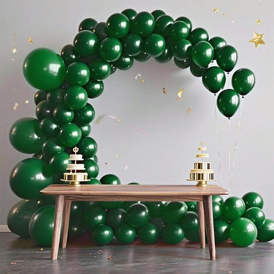 140pcs Night Green Round Balloons Different Sizes 18 12 10 5 Inch Latex Balloons for Arch Decoration Party Balloon Kit for Graduation Birthday Party Wedding Balloon Baby Shower Decoration-CubbioJoy