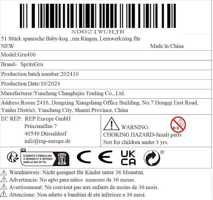 51 PCS Spanish Baby Cognitive Flashcards, Double Sided Printed 7 in 1 Colorful Cards Alphabet, Numbers, Foods, Animals, Shapes, Colors with 2 Reclosable Rings, Learning Tool for Toddlers-CubbioJoy