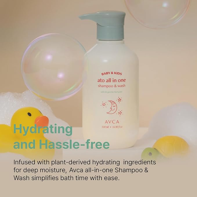 AVCA Baby & Kids All-in-One Shampoo & Wash for Sensitive Skin and Gentle Cleansing 500ml/16.90fl. oz.-CubbioJoy