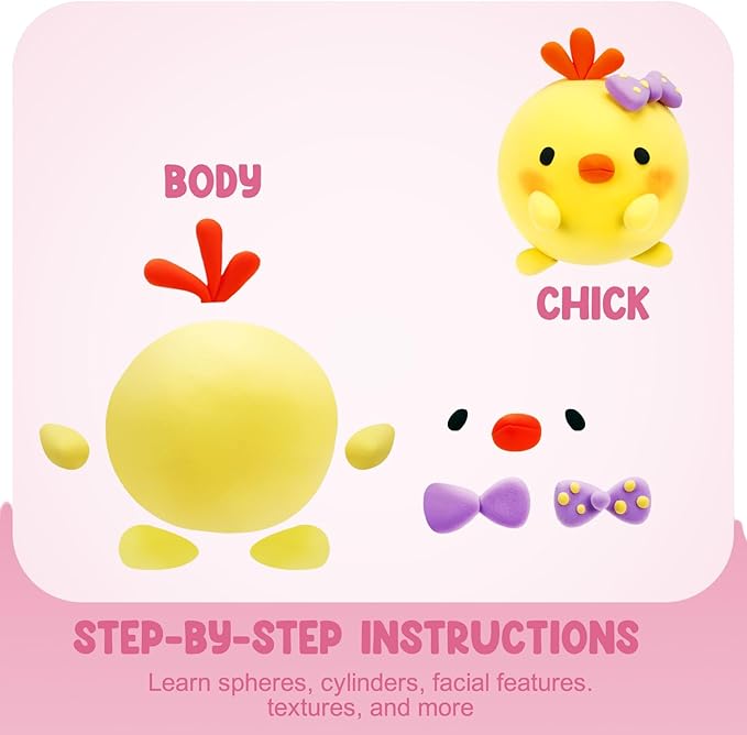 Air Dry Clay Kits - Modeling Clay for Kids, Ultra Light & Soft, Safe & Non-Toxic, DIY Airdryclay Kit with Sculpting Tools and Tutorials, Creatible Art Crafts Toys Gifts for Boys Girls-CubbioJoy