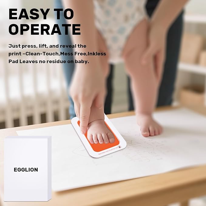 4-Pack Inkless Baby Hand and Footprint Kit with Mess-Free Ink Pad – Baby Safe Ink Pad for Hand, Foot & Paw Prints – Newborn Footprint & Paw Print Kit for Dogs and Cats – 16 Cards(Candy)-CubbioJoy