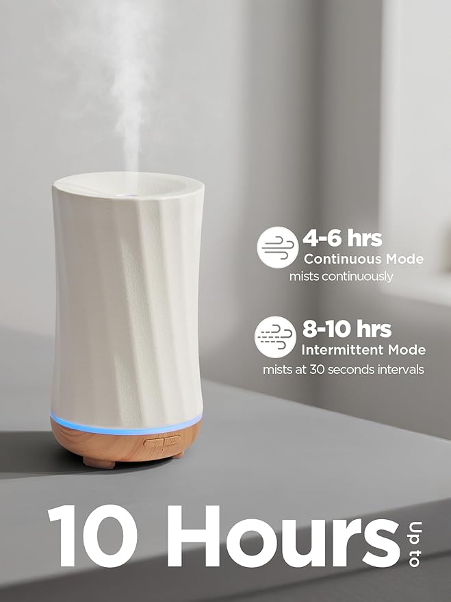 InnoGear 150ml Ceramic Oil Diffuser, Handcrafted Stone Essential Oil Diffuser Aromatherapy Diffusers Ultrasonic Cool Mist Humidifier Vaporizor with 2 Mist Modes Waterless Auto Off for Room Office Home-CubbioJoy