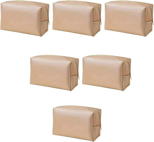 Bridesmaid Proposal Gifts Letter Cosmetic makeup bag bulk for Wedding Party Favors Bachelorette party decorations Toiletry Organizer Bag Makeup Case Gift (6, Gold)-CubbioJoy