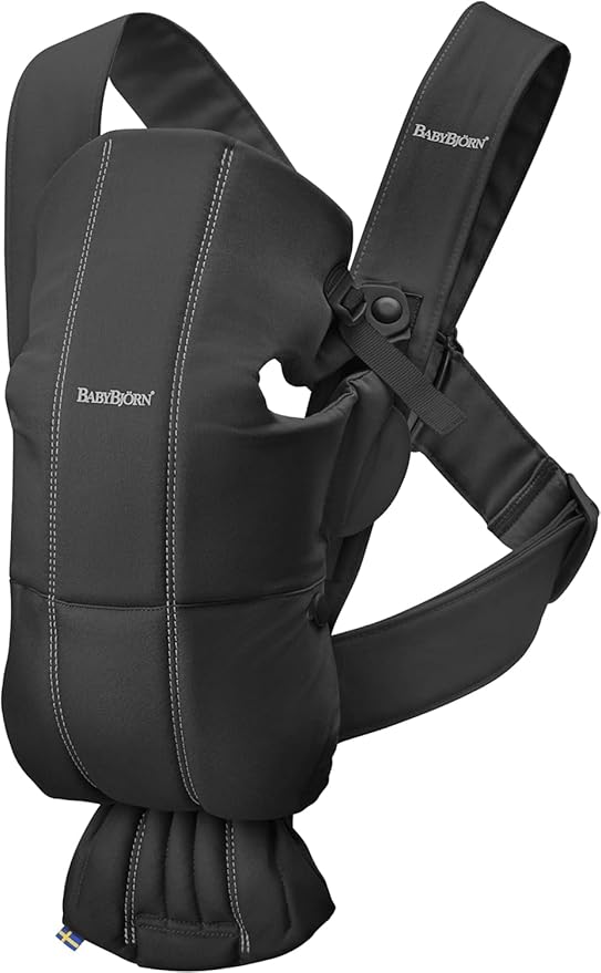 BabyBjörn Baby Carrier Mini, Cotton, Black-CubbioJoy