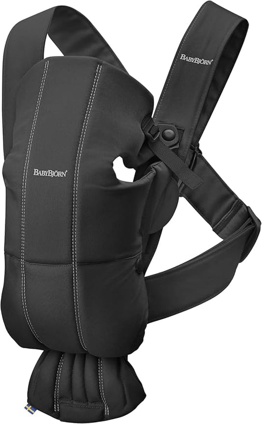 BabyBjörn Baby Carrier Mini, Cotton, Black-CubbioJoy