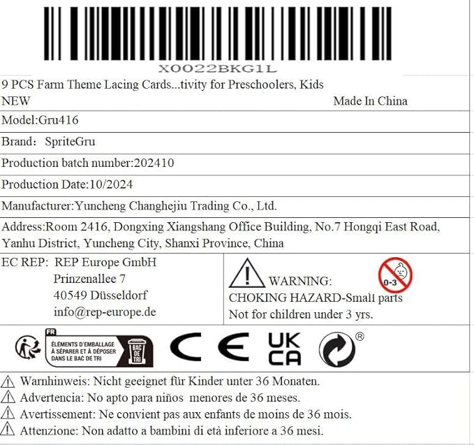 9 PCS Farm Theme Lacing Cards, 9 Double Sided Sewing Cards with 9 Colorful Laces, Imagination Development Lacing Toys Educational and Learning Activity for Preschoolers, Kids-CubbioJoy