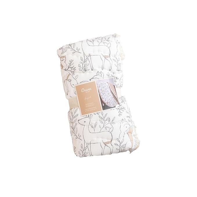 Crane Baby Baby Activity Mat, Woodland Animal Nursery Decor, Reversible Infant Play Mat for Tummy Time and Floor Activities, Infant Play Mat, 40" X 40"-CubbioJoy